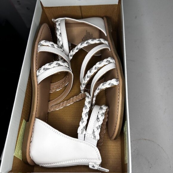 SO Loganberry Girl's Gladiator Sandals White/Silver Size 4 New in Box! - Picture 6 of 7